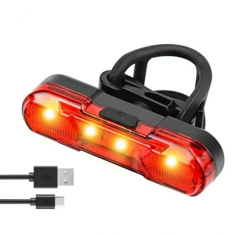 Bike Rear Light USB Rechargeable Bicycle Tail Light For Cycling Helmet Backpack Safety Warning TailLight (image for) Bike Rear Light USB Rechargeable Bicycle Tail Light For Cycling Helmet Backpack Safety Warning TailLight
